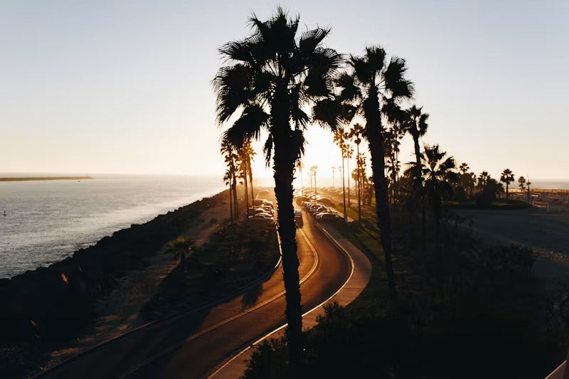 The California coast at sunset